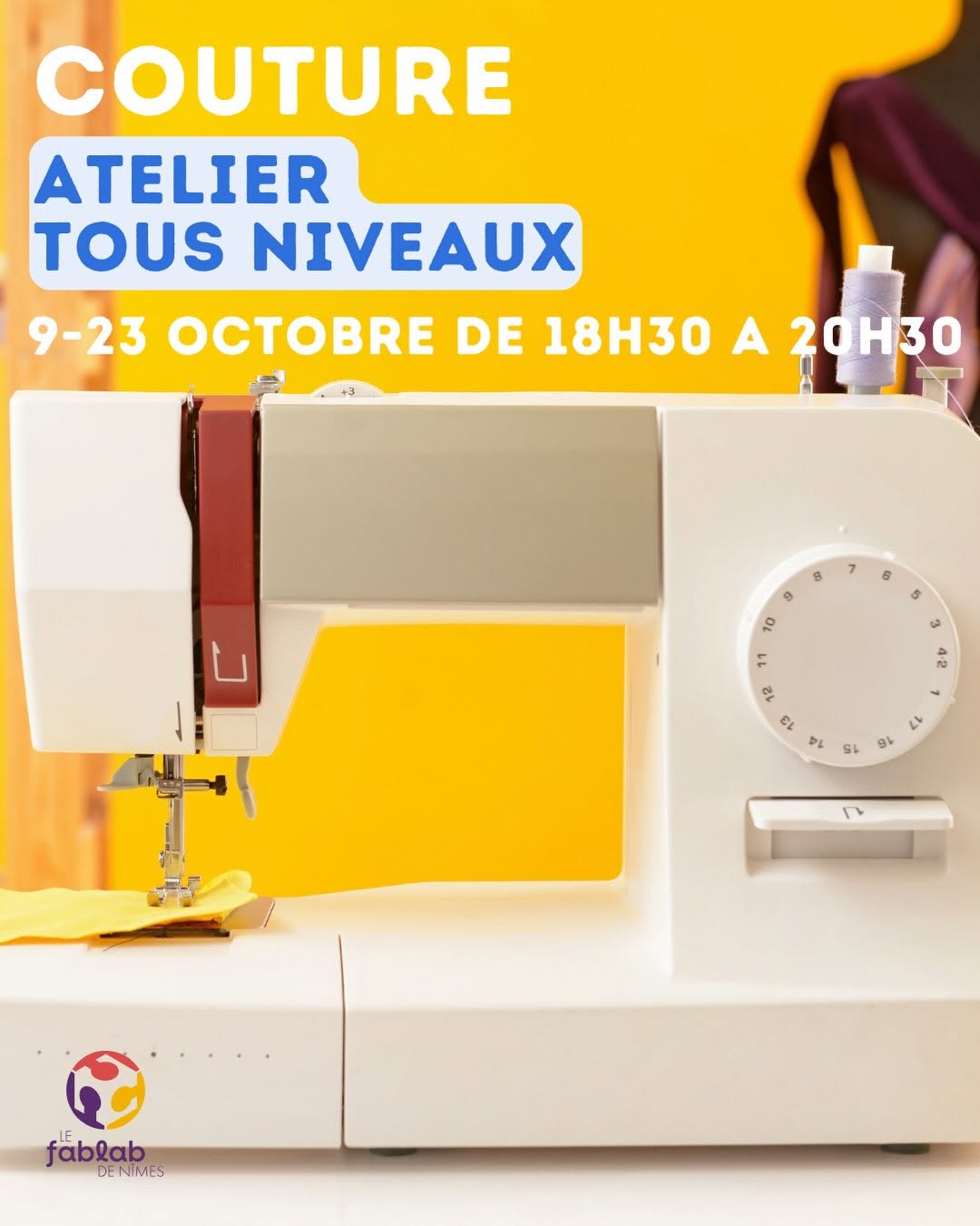 Atelier Couture à Nîmes – Initiation à la machine à coudre au FabLab